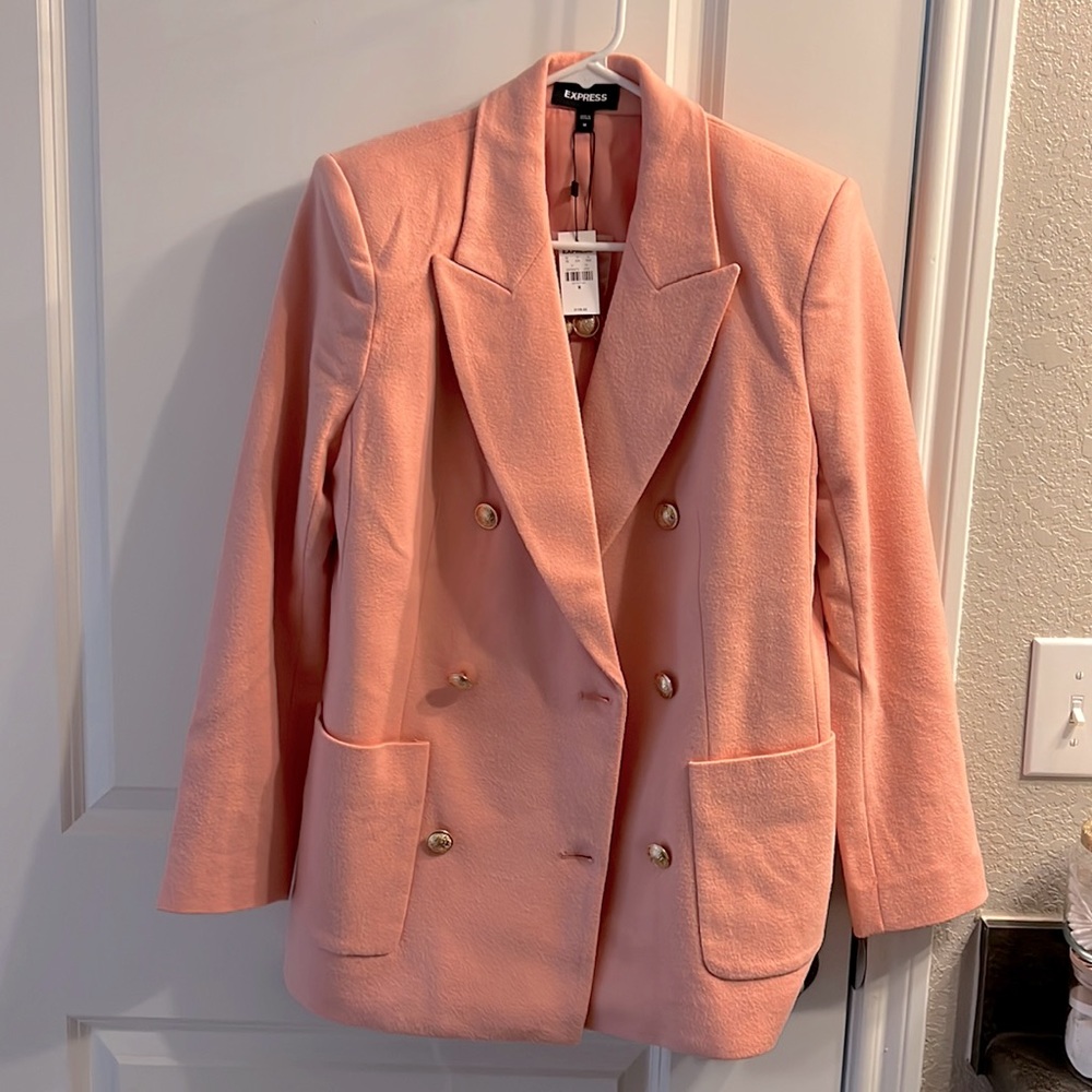 *Brand new* Express Flannel Knit Oversized Double Breasted Blazer